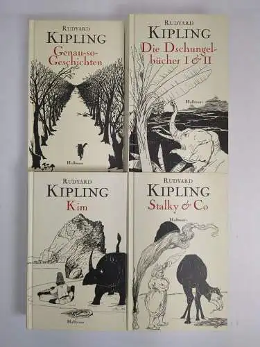 4 Bücher Rudyard Kipling, Haffmans, Kim, Starlky & Co., Dschungelbücher ...