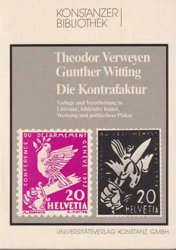 Buch: Die Kontrafaktur, Verweyen, Theodor, 1987, Universitätsverlag Konstanz