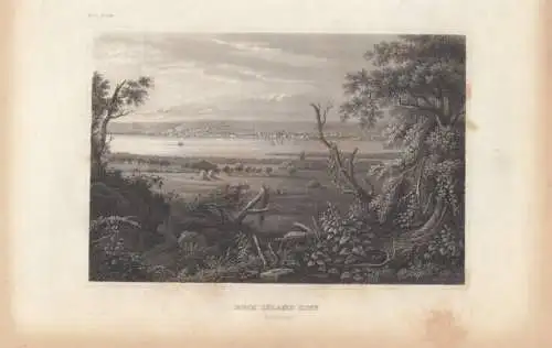 Rock Island City (Illinois). aus Meyers Universum, Stahlstich. Kunstgrafik, 1850