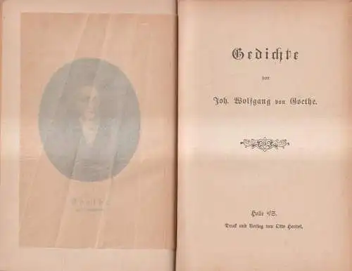 Buch: Gedichte, Goethe, Johann Wolfgang von, Verlag Otto Hendel, gebraucht, gut