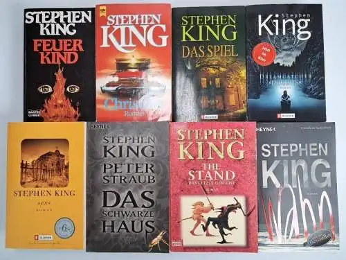 8 Bücher Stephen King: Feuerkind, Es, Wahn, Dreamcatcher, The Stand, Christine..