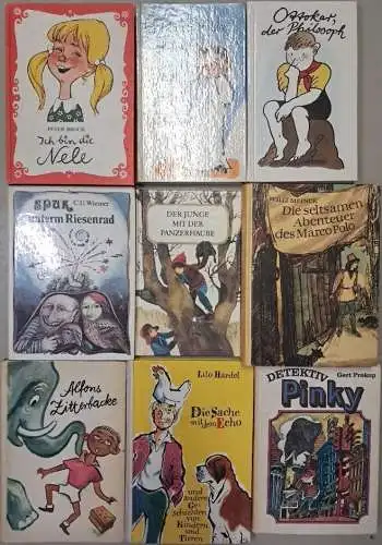 9 DDR Kinderbücher: Nele; Ottokar; Alfons Zitterbacke; Spuk unterm Riesenrad ..