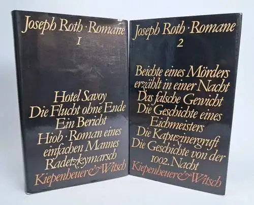 Buch: Romane I / II, Joseph Roth, 2 Bände, Kiepenheuer & Witsch, 1984