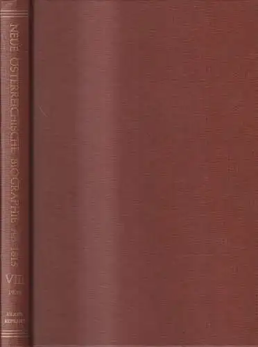 Buch: Neue Österreichische Biographie ab 1815, Große Österreicher. Band VIII