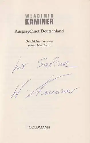 Buch: Ausgerechnet Deutschland, Kaminer, Wladimir, 2018, Goldmann, signiert