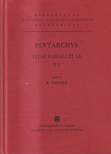 Buch: Plutarchi vitae parallelae Vol. II. Fasc. 1., Plutarch, 1993, Teubner