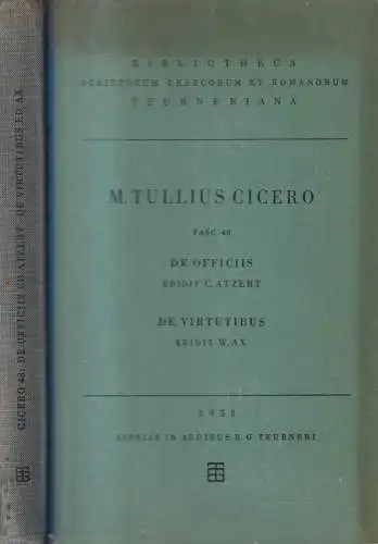 Buch: M. Tulli Ciceronis scripta quae manserunt omnia Fasc. 48, Cicero. 1958