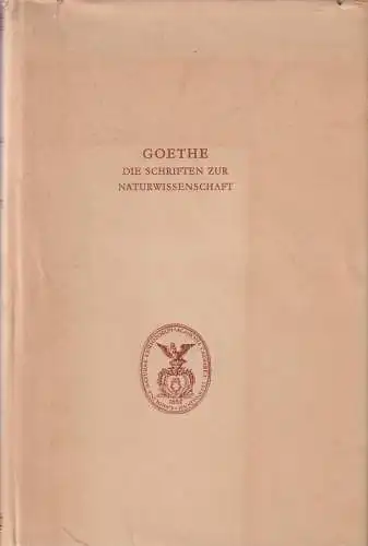 Buch: Naturwissenschaftliche Hefte Band 8, Johann Wolfgang Goethe, 1962, Böhlau