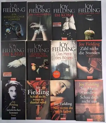 12 Bücher Joy Fielding: Sommer; Herz des Bösen; Katze; Tanz Püppchen; Träume süß