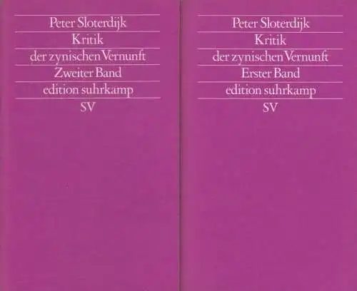 Buch: Kritik der zynischen Vernunft, Sloterdijk, Peter. 2 Bände, 1990