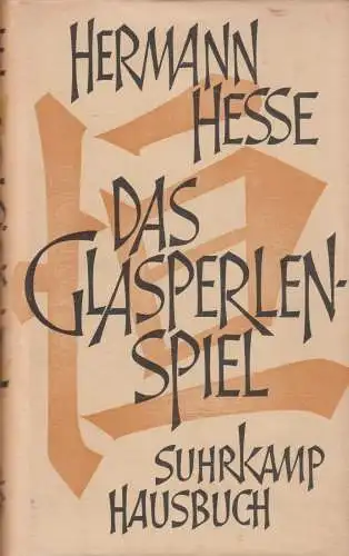 Buch: Das Glasperlenspiel, Hesse, Hermann, 1957, Suhrkamp, gebraucht, gut