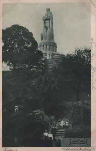 AK Hamburg. Bismarckdenkmal. ca. 1922, Postkarte. Ca. 1922, gebraucht, gut