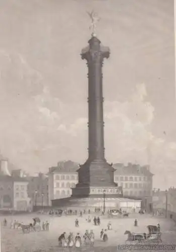 Die Juliussäule in Paris. aus Meyers Universum, Stahlstich. Kunstgrafik,  265077