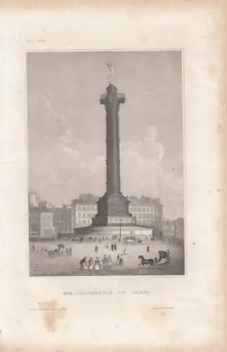 Die Juliussäule in Paris. aus Meyers Universum, Stahlstich. Kunstgrafik,  265077