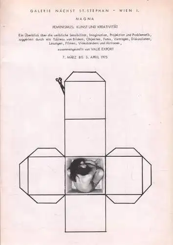 Ausstellungskatalog: Feminismus: Kunst und Kreativität, Export, Valie, 1975