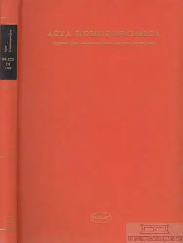 Buch: Acta Homoeopathica. Organum Medicorum Homoeopathicae... Zinke, Joac 267972