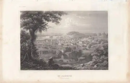 St. Joseph (Missouri). aus Meyers Universum, Stahlstich. Kunstgrafik, ca. 1850