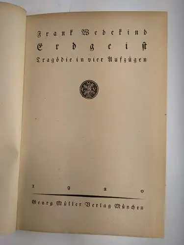 7 Bücher Frank Wedekind: Tod und Teufel; Der Schnellmaler; Erdgeist; Herakles...