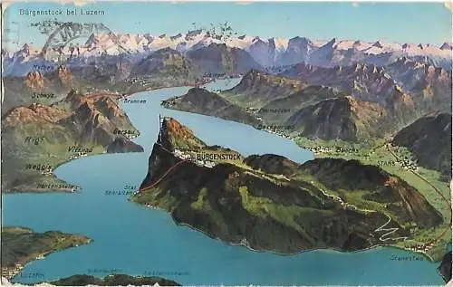 AK Bürgenstock bei Luzern. ca. 1927, Postkarte. Serien Nr, ca. 1927