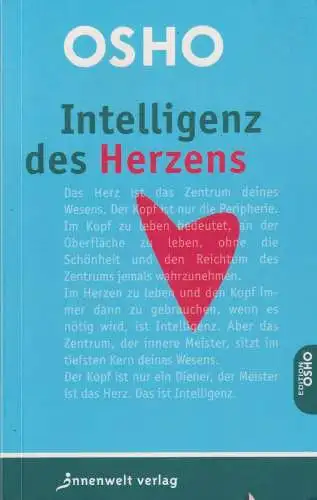 Buch: Intelligenz des Herzens, Osho, 2018, Innenwelt Verlag, gebraucht, gut