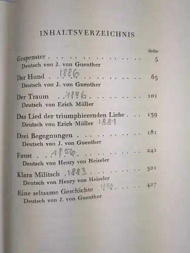 Buch: Turgenjews Okkulte Erzählungen, Johannes von Guenther, Buchenau & Reichert