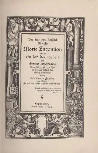 Buch: Das teur und künstlich Morie Encomion das ist ein lob der torheit, Erasmus