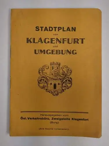 Heft: Stadtplan von Klagenfurt und Umgebung, Öst. Verkehrsbüro, gebraucht, gut