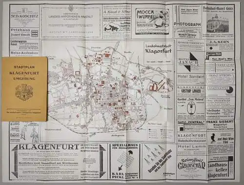 Heft: Stadtplan von Klagenfurt und Umgebung, Öst. Verkehrsbüro, gebraucht, gut