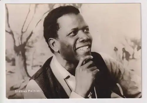 Sidney Poitier. Autogrammkarte. Unsigniert, Autogrammkarte, gebraucht, gut