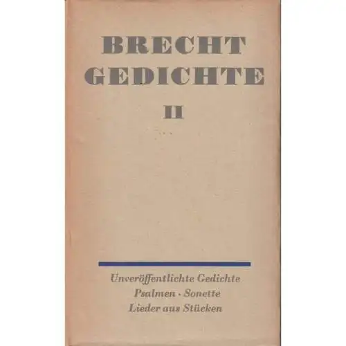 Buch: Gedichte. Band II, Brecht, Bertolt. Gedichte, 1978, Aufbau Verlag