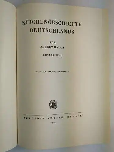 Buch: Kirchengeschichte Deutschlands, Albert Hauck, 5 in 6 Bänden, Akademie Vlg.