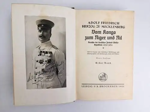 Buch: Vom Kongo zum Niger und Nil. Adolf Friedrich Herzog zu Mecklenburg, 1923