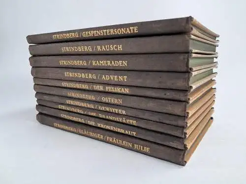 10 Bücher Bühnenwerke, August Strindberg, 1919, Oesterheld, 10 Bände, Dramatik