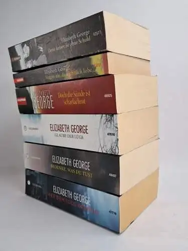 6 Bücher Inspector Lynley, Elizabeth George, Schuld, Tod, Glaube, Lüge, Sünde ..