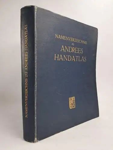 Buch: Namensverzeichnis zu Andrees Handatlas, 1930, Velhagen & Klasing