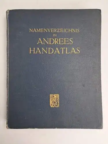 Buch: Namensverzeichnis zu Andrees Handatlas, 1930, Velhagen & Klasing