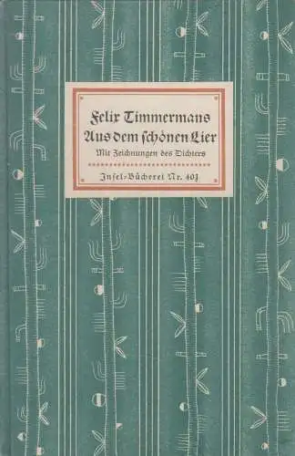 Insel-Bücherei 401, Aus dem schönen Lier, Timmermans, Felix, Insel-Verlag 4762