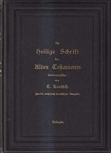 Buch: Die heilige Schrift des Alten Testaments, Beilagen. Kautzsch, 1896, Mohr