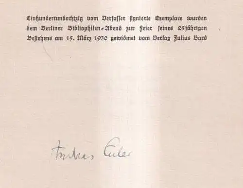 Buch: Das neue Galgenmännlein, Andreas Euler, 1930, Julius Bard Verlag, signiert