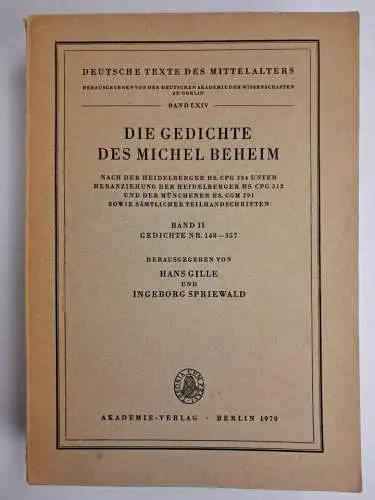 Buch: Die Gedichte des Michel Beheim Band I-III/1, 3 Bände, Akademie Verlag