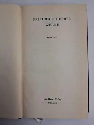 Buch: Friedrich Hebbel - Werke in fünf Bänden, Carl Hanser Verlag, 1963, 5 Bände