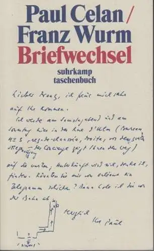 Buch: Briefwechsel, Celan, Paul/Franz Wurm, 2003, Suhrkamp, gebraucht, sehr gut