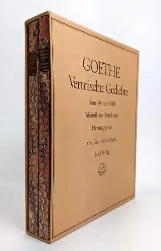 Buch: Vermischte Gedichte, Goethe, Johann Wolfgang von. 2 Bände, 1984, Insel