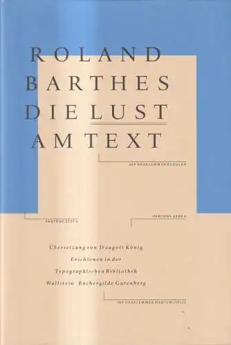 Buch: Die Lust am Text, Roland Barthes, 2021, Wallstein / Büchergilde Gutenberg