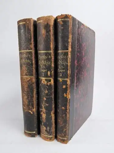 Buch: Johann Wolfgang von Goethe's Gedichte I-III, Hempel, 1882, 3 Bände