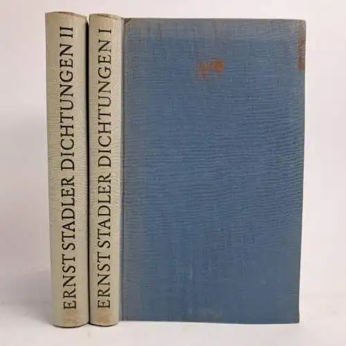 Buch: Dichtungen, Ernst Stadler, 2 Bände, 1954, Verlag Heinrich Ellermann