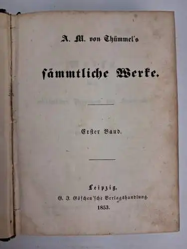 Buch: A. M. von Thümmel's sämmtliche Werke