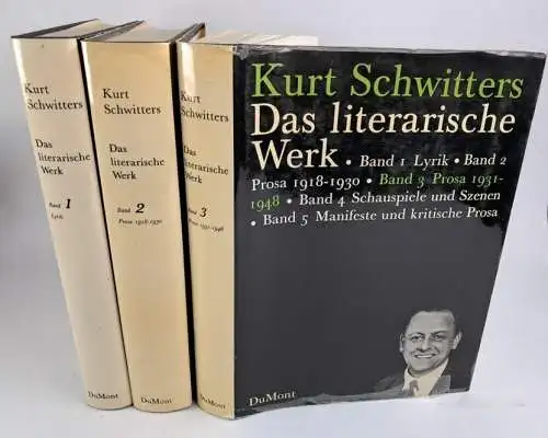 Buch: Das literarische Werk 1-3, Schwitters, Kurt. 1975, DuMont, 4 Bände