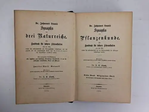 Buch: Synopsis der Pflanzenkunde 1-3, Johannes Leunis, 3 Bände, Hahn, 1883-86