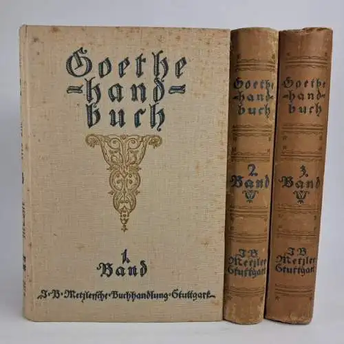 Buch: Goethe-Handbuch 1-3, Julius Zeitler, 1916, J. B. Metzler'sche Buchhandlung